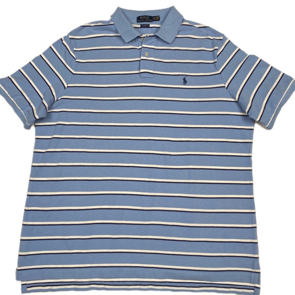 Polo Ralph Lauren Other - (Like New) Polo Ralph Lauren Blue/White Striped Classic Fit SS Polo Shirt - XL